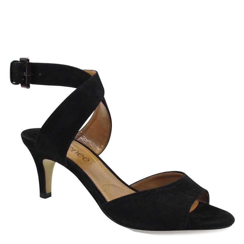 SONCIN SUBLK Womens J Renee Soncino Sandal Black Suede