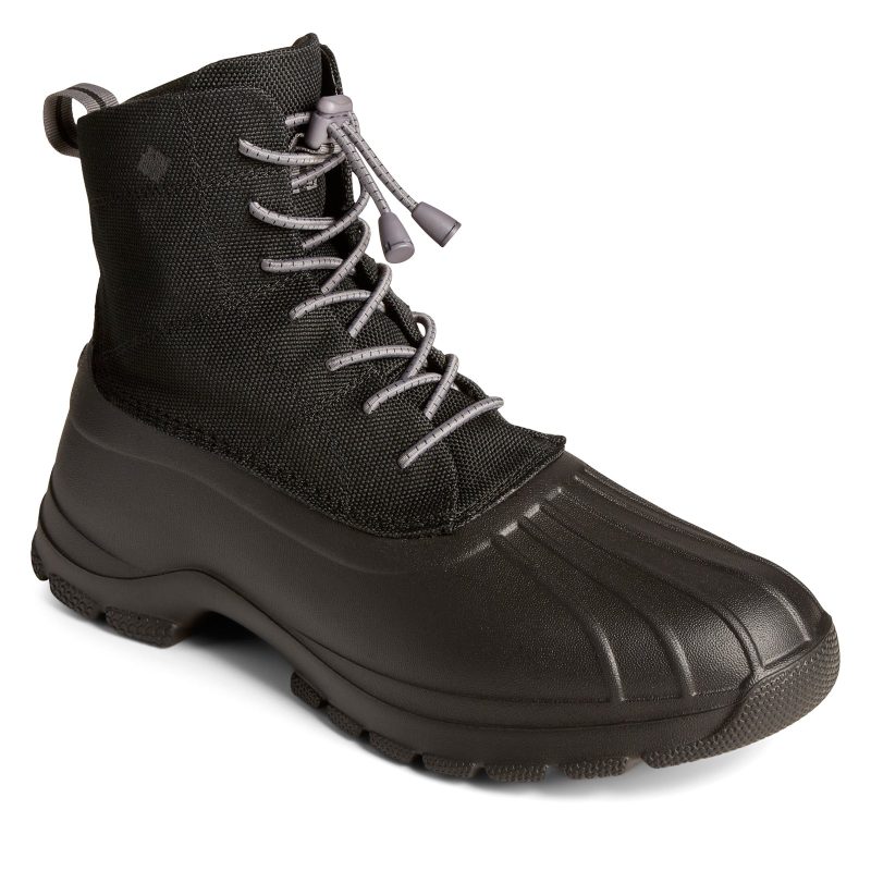 STS24761 Mens Sperry Duck Float Lace Rain Boot Black 5720a12a 4726 4692 8797 9c1c3f0f7748