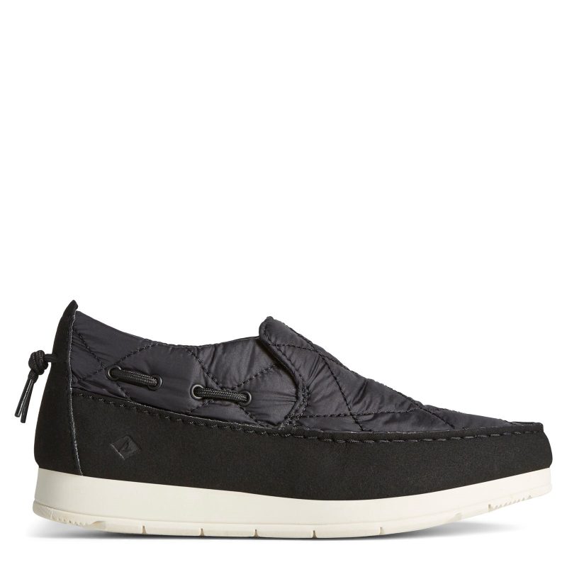 STS87049 Womens Sperry Quilted Moc Sider Slip On Black 1