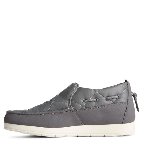 STS87050 Womens Sperry Quilted Moc Sider Slip On Grey Nylon 2