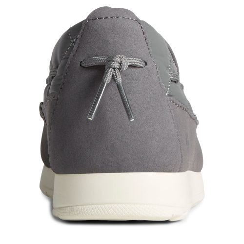 STS87050 Womens Sperry Quilted Moc Sider Slip On Grey Nylon 3