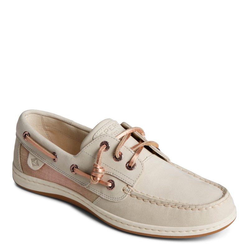 STS88613 Womens Sperry Songfish Boat Shoe Off White Multi