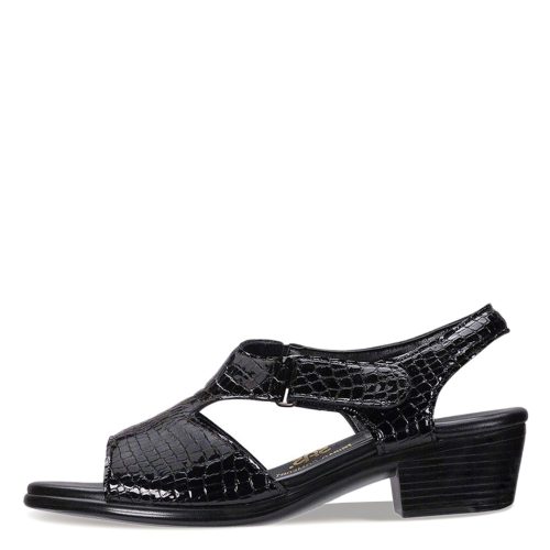 SUNTIMER BLK CR Womens Sas Suntimer Sandal Black Croc 2