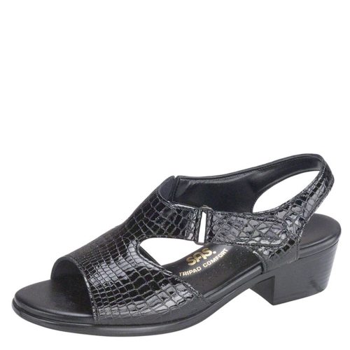 SUNTIMER BLK CR Womens Sas Suntimer Sandal Black Croc 3