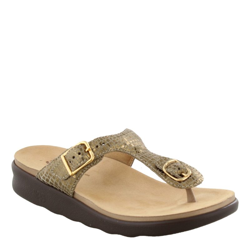 Sanibel Olive G Womens Sas Sanibel T Strap Slide Sandal Olive