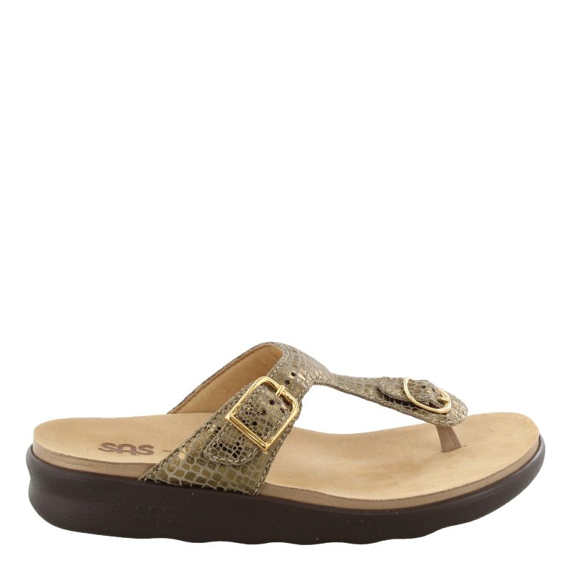 Sanibel Olive G Womens Sas Sanibel T Strap Slide Sandal Olive 1