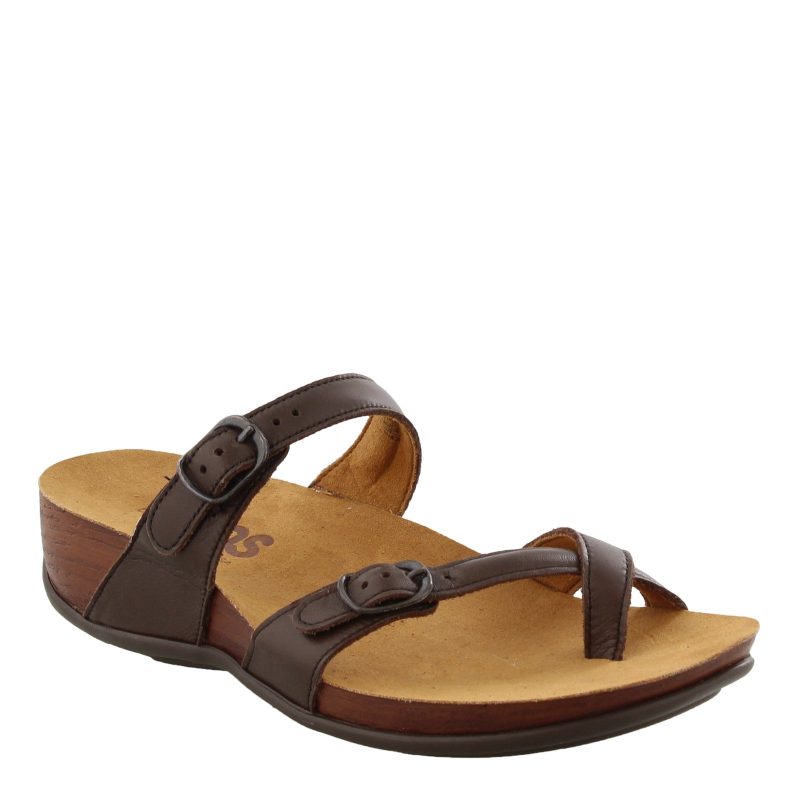 Shelly Coffee Womens Sas Shelly Toe Loop Slide Sandal Coffee