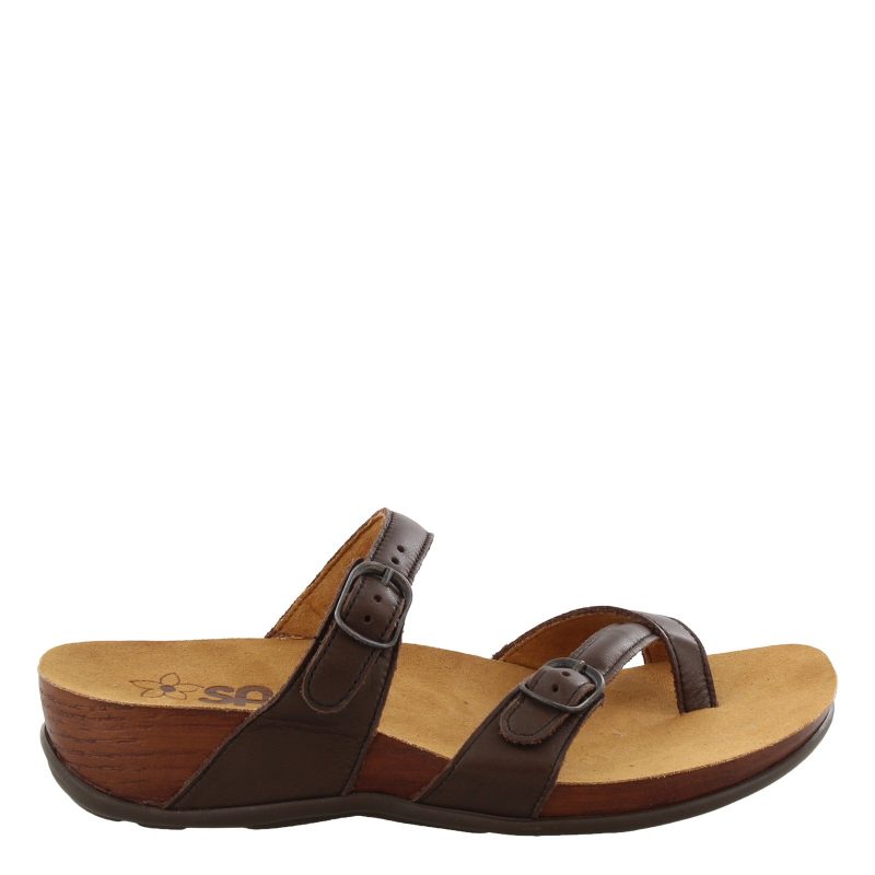 Shelly Coffee Womens Sas Shelly Toe Loop Slide Sandal Coffee 1