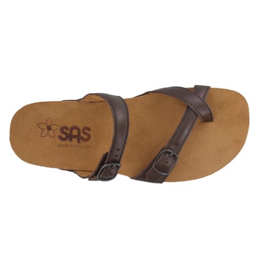 Shelly Coffee Womens Sas Shelly Toe Loop Slide Sandal Coffee 5