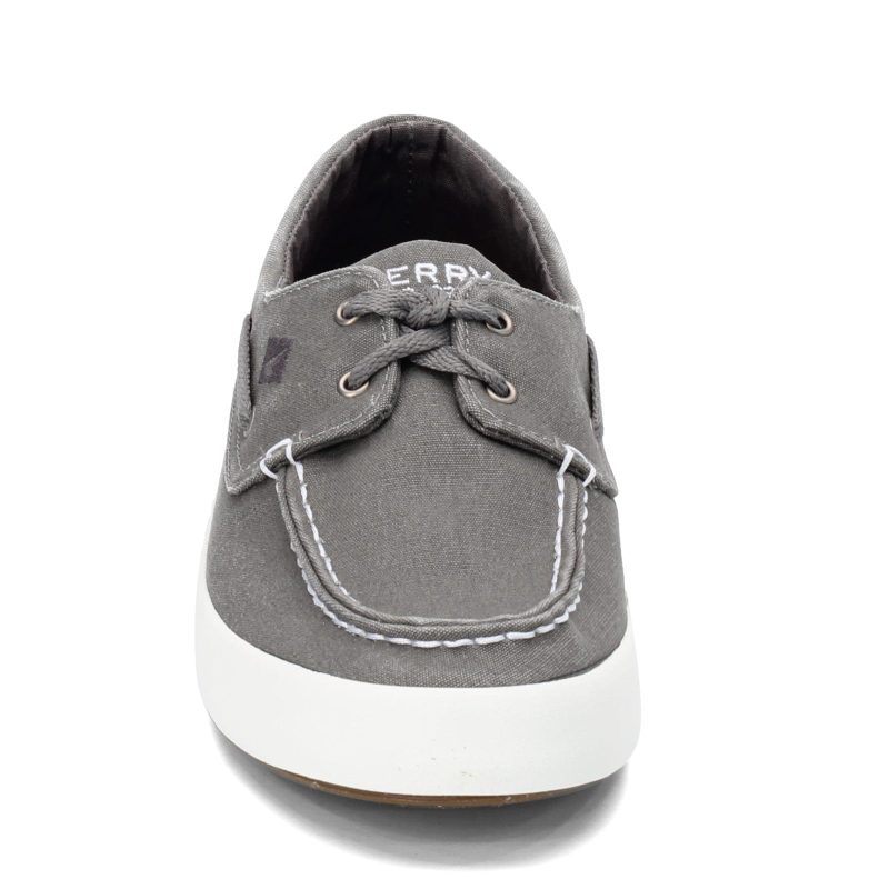 Sts14361 Mens Sperry Wahoo 2 Eye Boat Shoe Gray 2