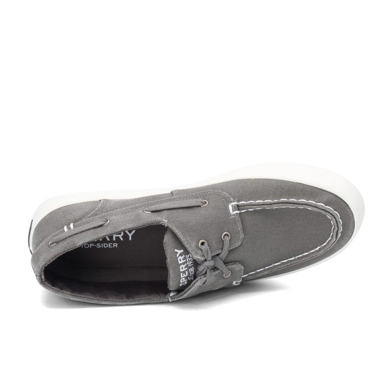 Sts14361 Mens Sperry Wahoo 2 Eye Boat Shoe Gray 5