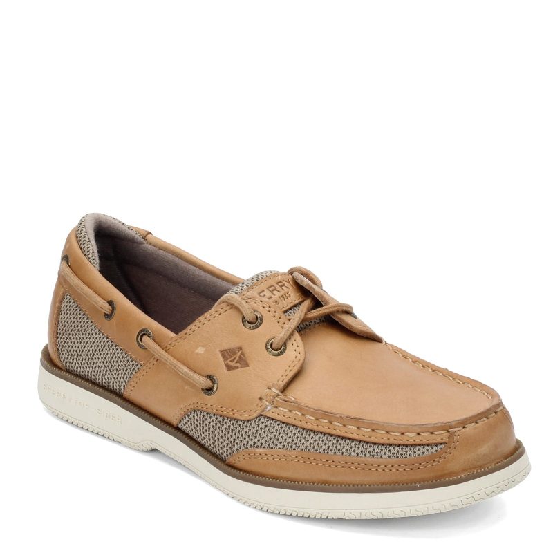 Sts22066 Mens Sperry Surveyor 2 Eye Boat Shoe Linen