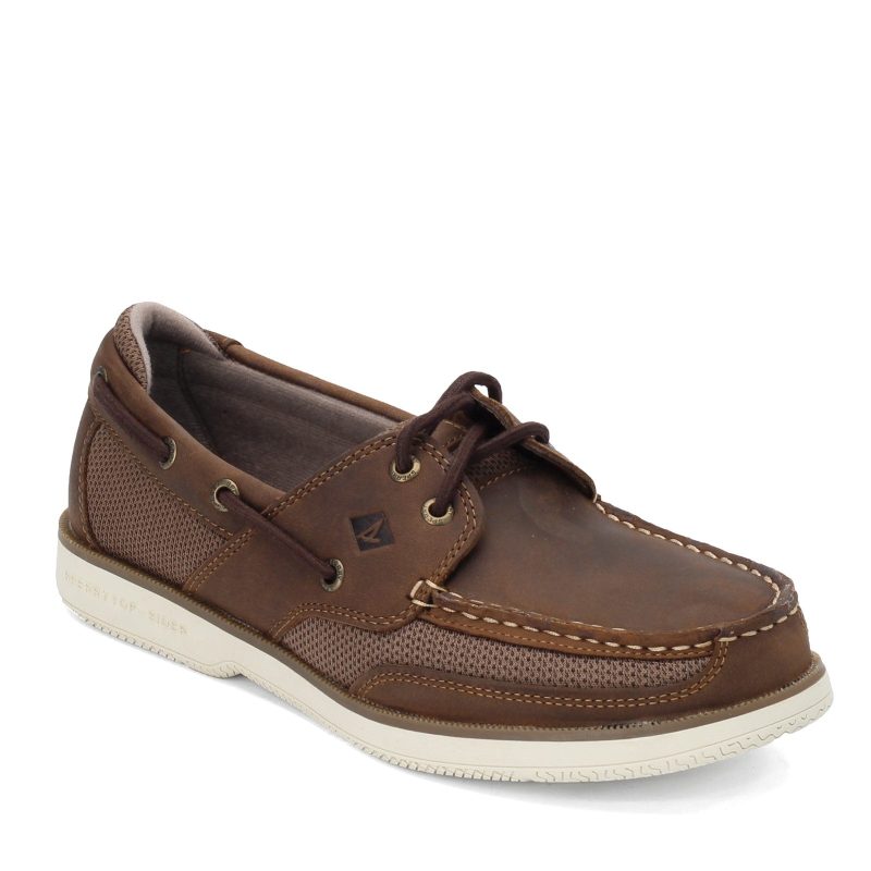 Sts22068 Mens Sperry Surveyor 2 Eye Boat Shoe Dark Brown