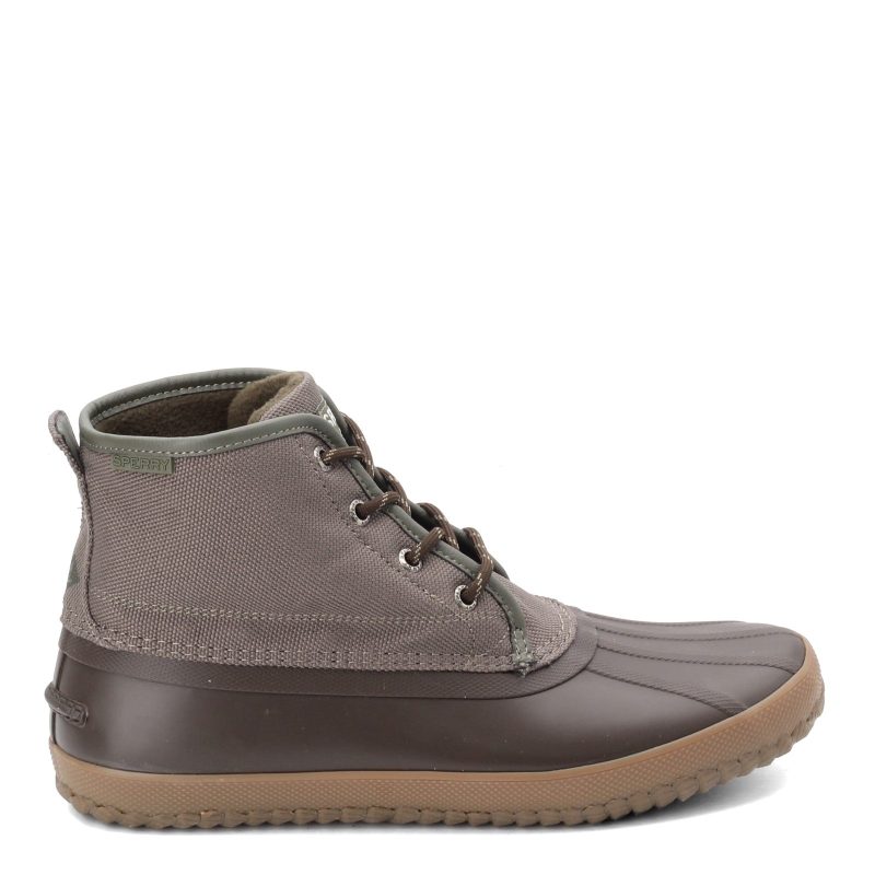 Sts22778 Mens Sperry Breakwater Duck Boot Olive Brown 1