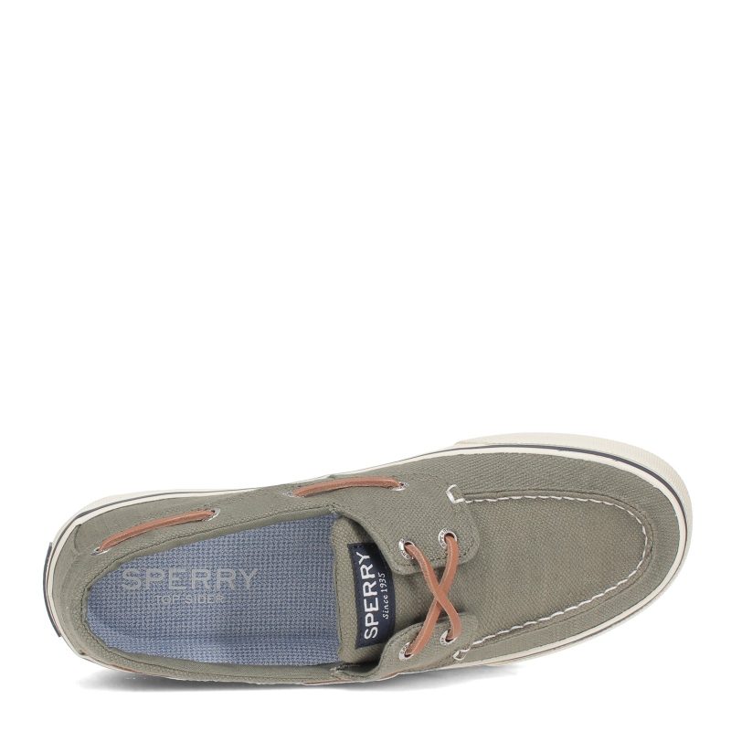 Sts23050 Mens Sperry Bahama Ii Sneaker Baja Linen Olive 5