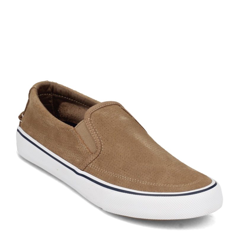 Sts23264 Mens Sperry Striper Ii Slip On Sneaker Taupe Perf f8990c36 c9d4 4484 b900 92ee1318901e