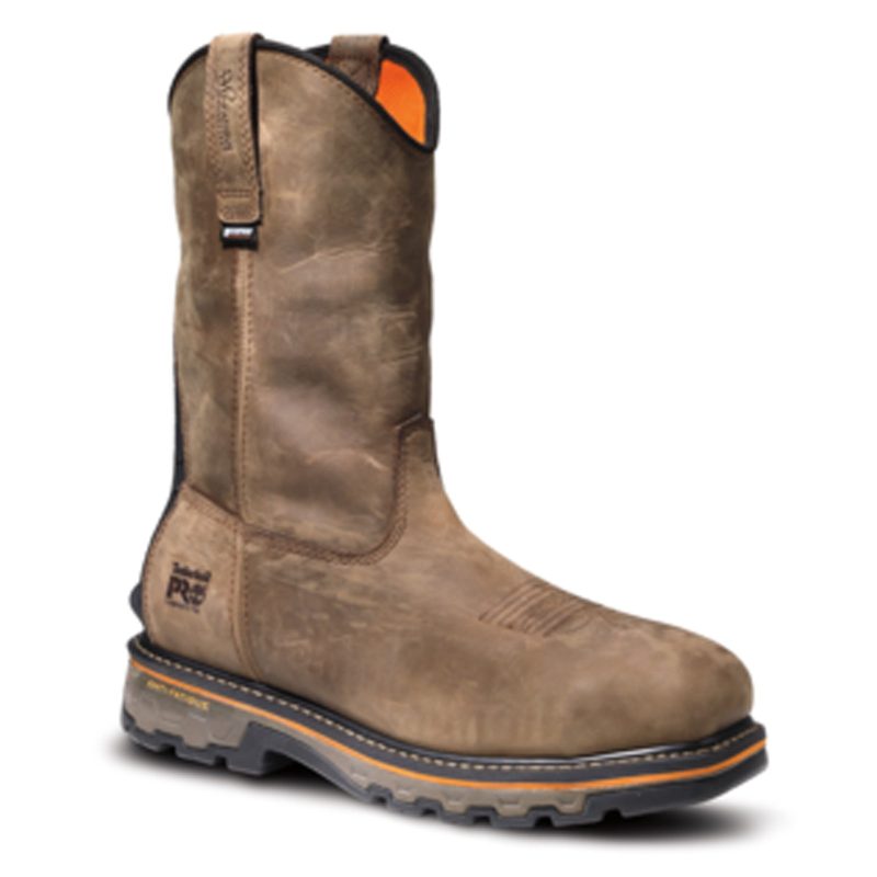 TB0A437Y214 Mens Timberland Pro True Grit Pull On Comp Toe Work Boot Solid Turkish Coffee