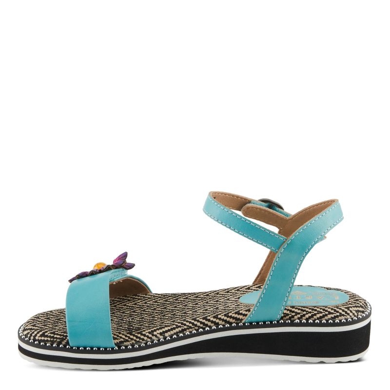 TILTON SKY Womens L Artiste By Spring Step Tilton Wedge Sandal Sky Blue 2