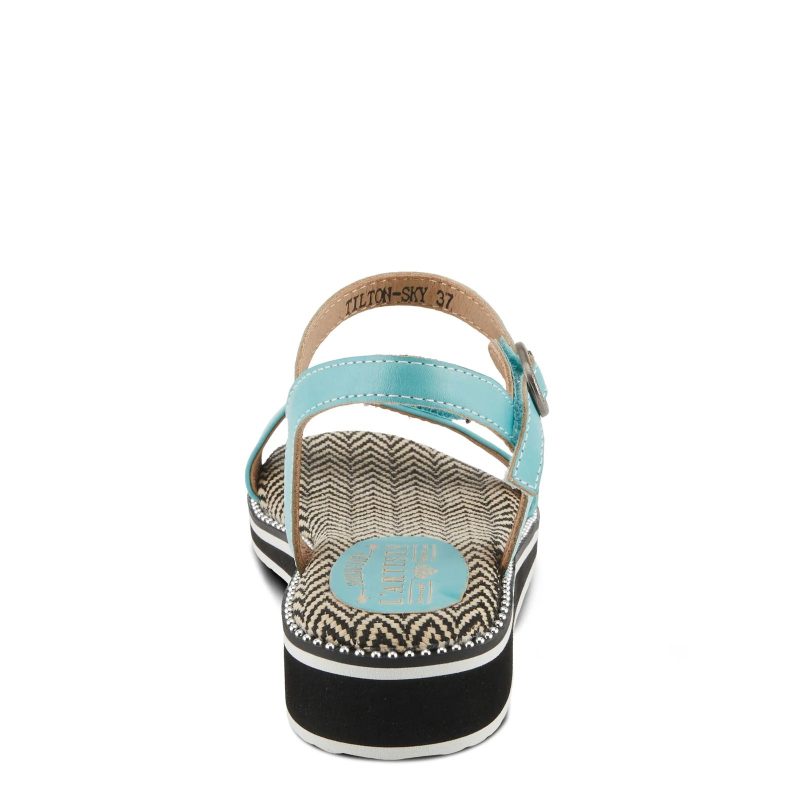 TILTON SKY Womens L Artiste By Spring Step Tilton Wedge Sandal Sky Blue 4