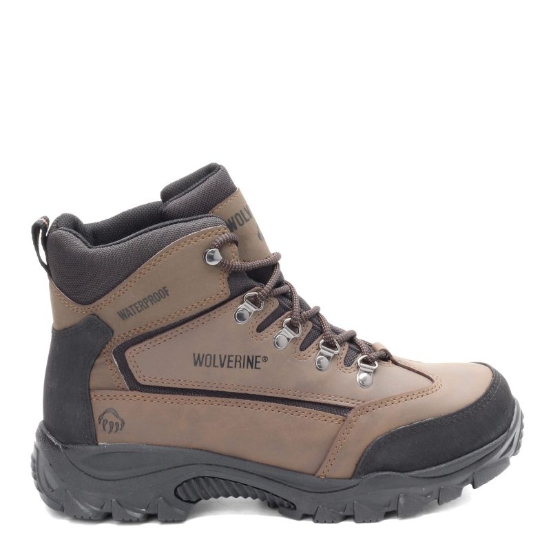 W05103 Mens Wolverine Boots Spencer Waterproof Hiking Boot Brown Black 1 b262fbbd 78c7 4519 9d82 4e63d400c4dc