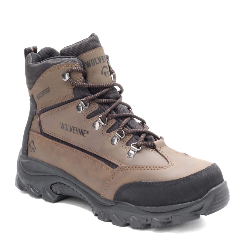 W05103 Mens Wolverine Boots Spencer Waterproof Hiking Boot Brown Black 4450fba5 2384 4614 be27 a6b233ae298b