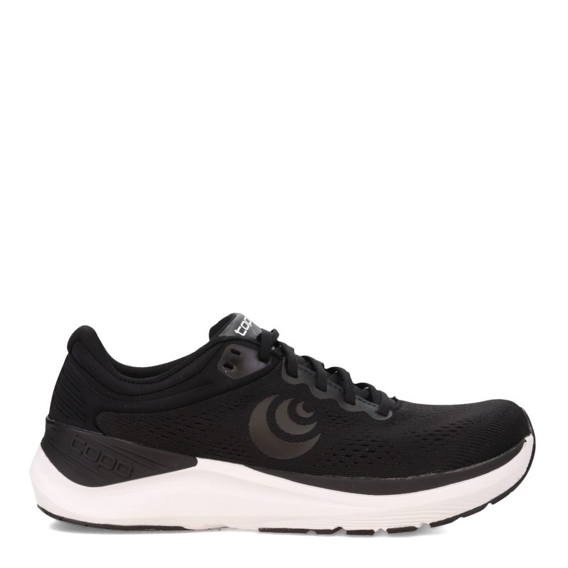 W056 BW Womens Topo Ultrafly 4 Running Shoe Black White 1