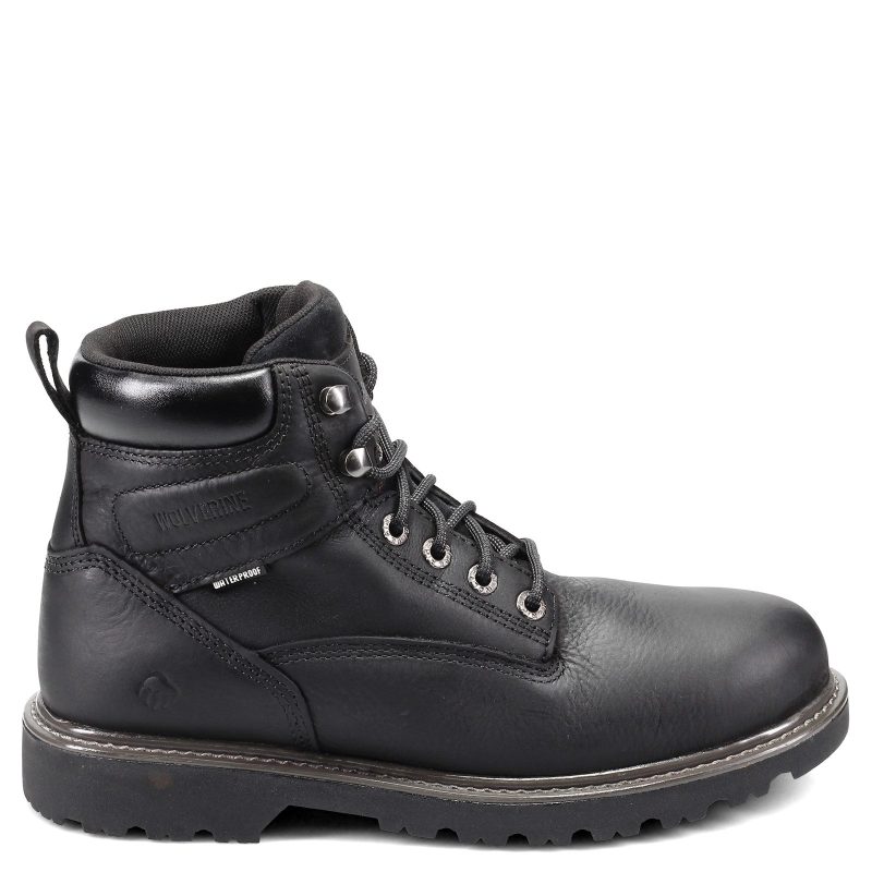 W10691 Mens Wolverine Boots Floorhand 6 Inch Waterproof Work Boot Black 1