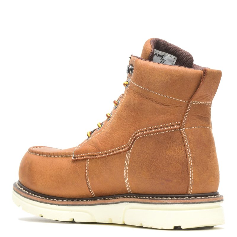 W201097 Mens Wolverine Boots I 90 Durashocks Moc Toe Work Boot Tan 3