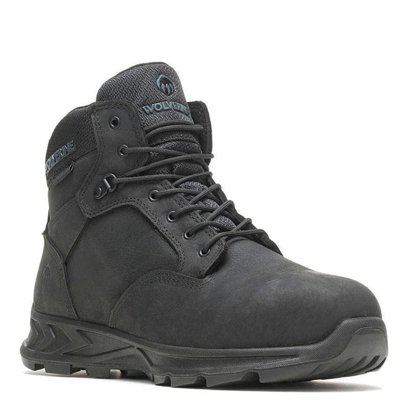 W201158 Mens Wolverine Boots Shift Plus Work Lx 6 Alloy Toe Boot Black