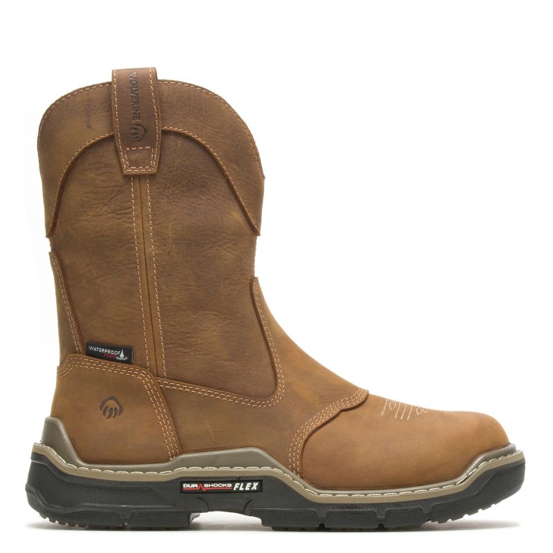 W221045 Mens Wolverine Boots Raider Comp Toe Durashocks 10in Wp Work Boot Brown 1 6f9191e5 feb8 4bbf 8af1 8e50b39caec9