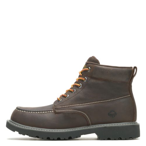 W230025 Mens Wolverine Boots Floorhand Moc Toe 6 Inch Waterproof Work Boot Coffee 2