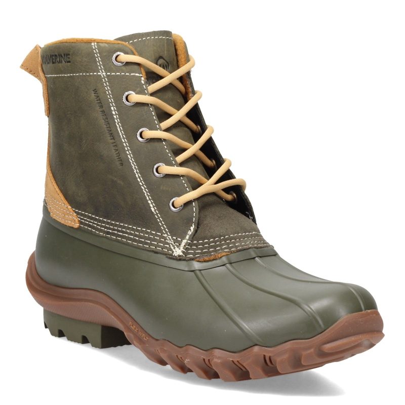 W880221 Mens Wolverine Boots Torrent Waterproof Duck Boot Olive