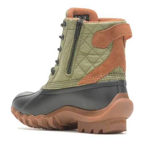 W880379 Womens Wolverine Torrent Quilted Duck Boot Green 3