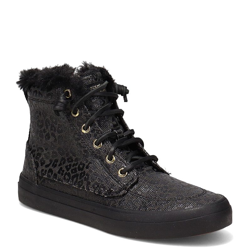 https 3a 2f 2fimages.peltzshoes.com 2fSts85921 Womens Sperry Crest Vibe High Top Sneaker Black Animal Print